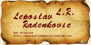 Leposlav Radenković vizit kartica